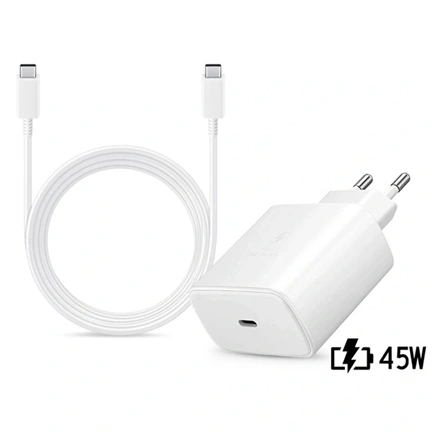 Samsung 45W-os hálózati töltőfej - fehér + EP-DX510JWE Type-C kábel