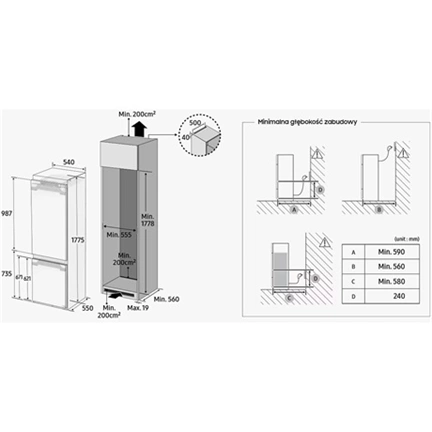 Samsung BRB70F26CEF0EO alulfagyasztós hűtőszekrény SmartThings AI Energia üzemmóddal 267 L, hófehér