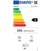 Samsung BRB70F26CEF0EO alulfagyasztós hűtőszekrény SmartThings AI Energia üzemmóddal 267 L, hófehér