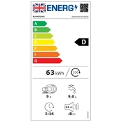 Samsung DW50DG430B00LE beépíthető mosogatógép magas energiahatékonysággal, 9 terítékes