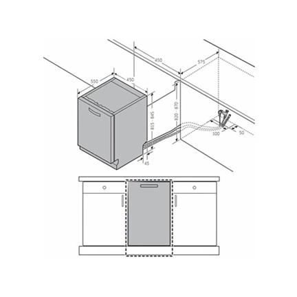Samsung DW50R4060BB/EO beépíthető mosogatógép automatikus ajtónyitással, 9 terítékes