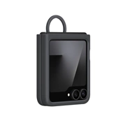 Samsung Galaxy Z Flip7 FE, Z Flip6 szilikontok gyűrűvel, fekete