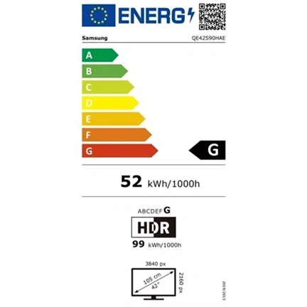 Samsung QE42S90HAEXXH OLED 4K UHD Smart TV, 106 cm
