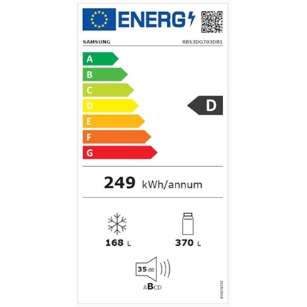 Samsung RB53DG703DB1EO alulfagyasztós hűtőszekrény AI energia üzemmóddal 538 L, fekete grafit