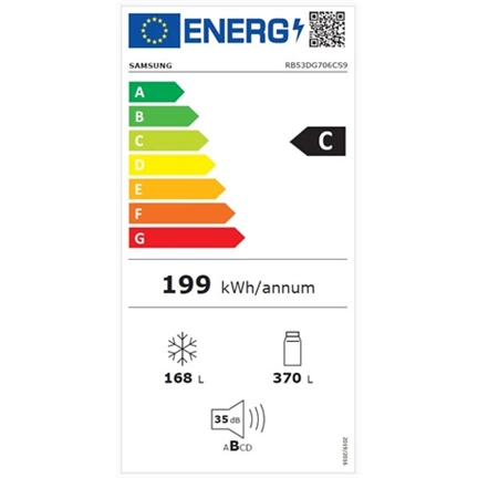 Samsung RB53DG706CS9EO alulfagyasztós hűtőszekrény AI energia üzemmóddal 538 L, inox