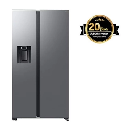 Samsung RS70F64KETEO Side-by-Side hűtőszekrény AI Energia üzemmóddal 640 L, matt metál