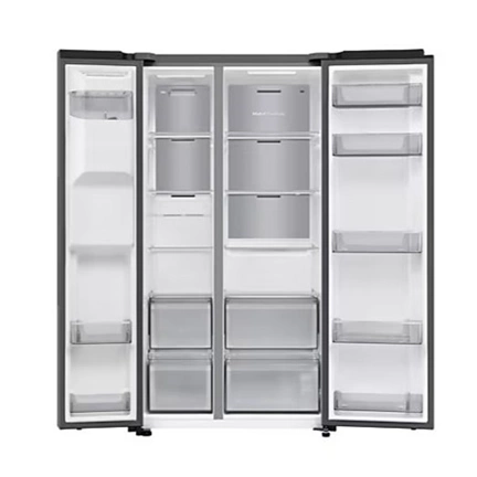 Samsung RS70F64KETEO Side-by-Side hűtőszekrény AI Energia üzemmóddal 640 L, matt metál