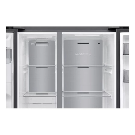 Samsung RS70F64KETEO Side-by-Side hűtőszekrény AI Energia üzemmóddal 640 L, matt metál