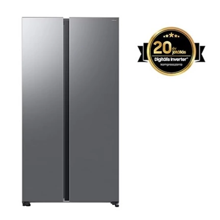 Samsung RS70F65QETEO Side-by-Side hűtőszekrény AI Energia üzemmóddal 659 L, matt metál