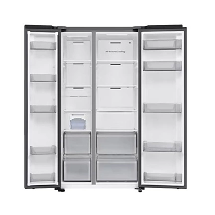 Samsung RS70F65QETEO Side-by-Side hűtőszekrény AI Energia üzemmóddal 659 L, matt metál