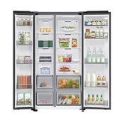 Samsung RS70F65QETEO Side-by-Side hűtőszekrény AI Energia üzemmóddal 659 L, matt metál