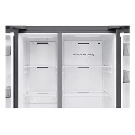 Samsung RS70F65QETEO Side-by-Side hűtőszekrény AI Energia üzemmóddal 659 L, matt metál