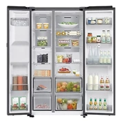 Samsung RS90F66BETEO Side-by-Side hűtőszekrény Family Hubbal 614 L, matt metál