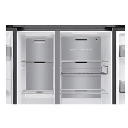 Samsung RS90F66BETEO Side-by-Side hűtőszekrény Family Hubbal 614 L, matt metál