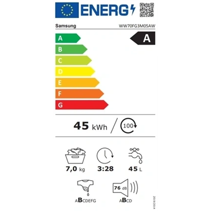 Samsung WW70FG3M05AWLE elöltöltős keskeny mosógép