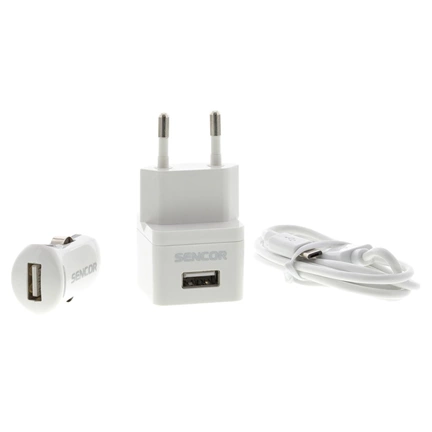 Sencor SCO 515-000WH USB 1M/Hálozati/autós töltő