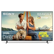 Sony Bravia 3 K-75S3 televízió - 75", 4K UHD, HDR, Google TV