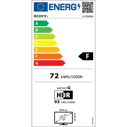 Sony Bravia 8A televízió K-55XR8AB - 55" OLED 4K UHD HDR, Google TV