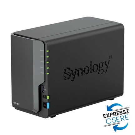 Synology DiskStation DS225+ NAS - 2 lemezes, 1GbE+2,5GbE port, 2GB RAM