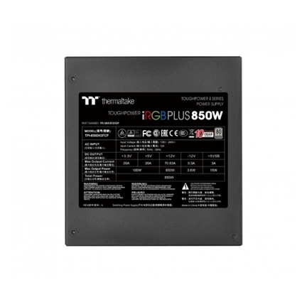 TÁP Thermaltake Toughpower iRGB PLUS ATX gamer tápegység 850W 80+ Platinum BOX TÁP Thermaltake Toughpower iRGB PLUS ATX gamer tápegység 850W 80+ Platinum BOX
