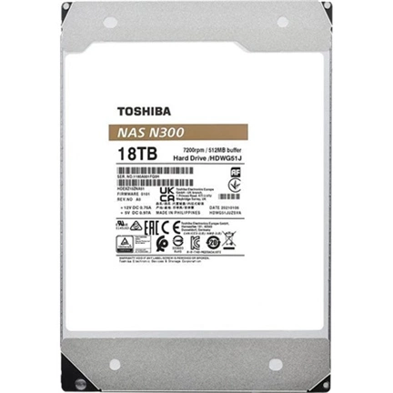 TOSHIBA N300 NAS 3,5" 7200rpm 512MB 18TB