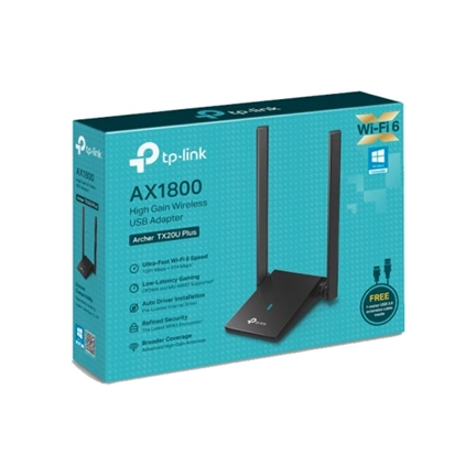 TP-LINK Archer TX20U Plus AX1800 Nagy nyereségű Wireless USB Adapter külső antennákkal