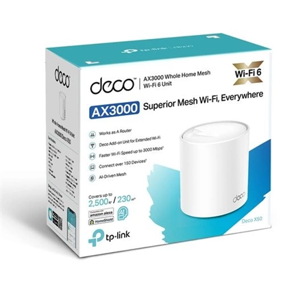 TP-LINK Deco X50 AX3000 Otthoni Mesh Wi-Fi 6 Rendszer (1db)