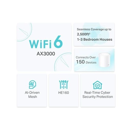TP-LINK Deco X50 AX3000 Otthoni Mesh Wi-Fi 6 Rendszer (1db)