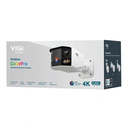 TP-Link InSight S385DPS VIGI 8MP Outdoor ColorPro Panoramic Bullet Network Camera - 2.8mm Lens