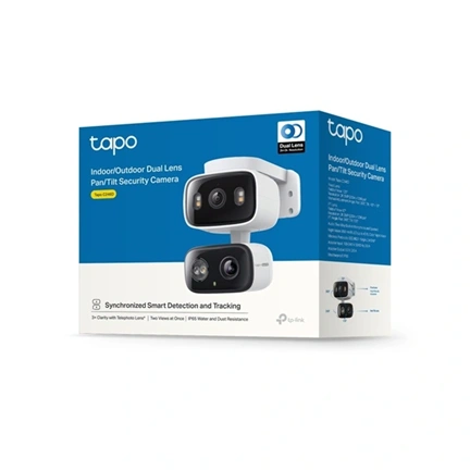 TP-Link Tapo C246D beltéri/kültéri két objektíves Pan/Tilt biztonsági kamera