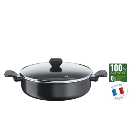 Tefal B5677253 Simply Clean red pároló serpenyő, 28 cm + fedő