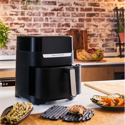 Tefal EY505815 Easy Fry & Grill 2 az 1-ben a légkeveréses fritőz fekete 4,6 l