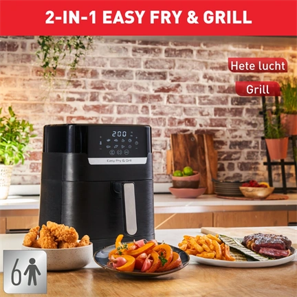 Tefal EY505815 Easy Fry & Grill 2 az 1-ben a légkeveréses fritőz fekete 4,6 l