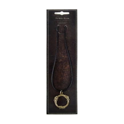 The Elder Scrolls Online Pendant "Ouroboros"  sárkányos fémdísz bőr nyakpánttal
