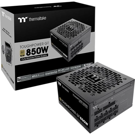 Thermaltake Toughpower GT 850W tápegység - 80 Plus Gold, teljesen moduláris, ATX 3.1, PCIe 5.1, 12V-2x6