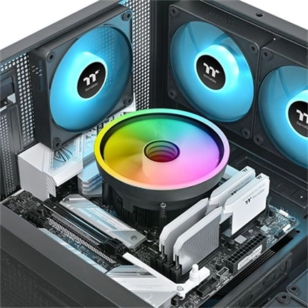 Thermaltake UX150-L ARGB Sync processzorhűtő - 130W TDP, 6 LED-es RGB ventilátor, LED külső gyűrű, 35dB-A, fekete