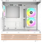 Thermaltake View 270 Plus WS ARGB Snow számítógépház - ATX, 3db ARGB Lite ventilátor
