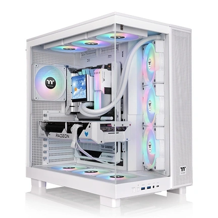 Thermaltake View 380 XL TG számítógépház - ATX, 4db ARGB Lite ventilátor, hófehér
