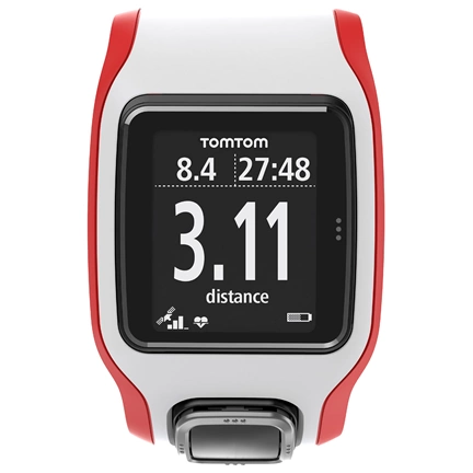 TomTom Runner Cardio GPS sportóra, fehér/piros