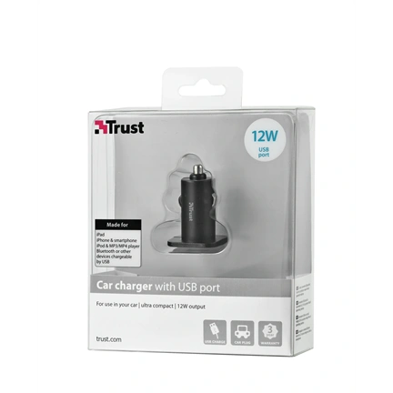 Trust 19165 12W Car Charger - black