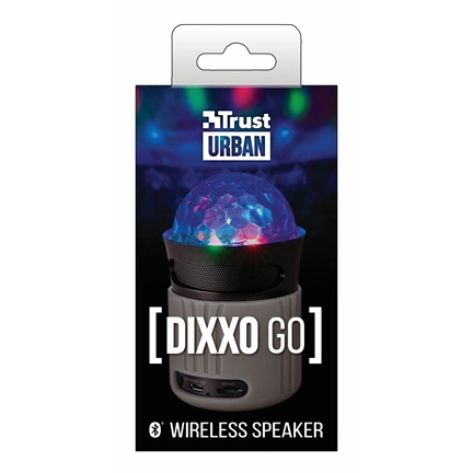 Trust 21345 Dixxo Go BT Speaker w/ party lights - grey