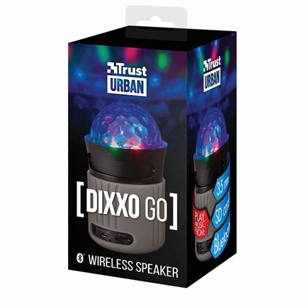 Trust 21345 Dixxo Go BT Speaker w/ party lights - grey