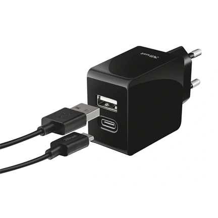 Trust 21589 Fast Dual USB-C & USB Wall Charger for phone