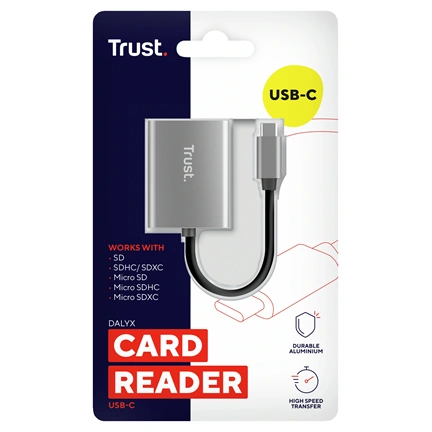 Trust 24136 Dalyx Fast USB-C Card Reader