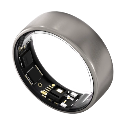 Ultrahuman Ring Air - Smart Ring, Charger, USB Cable / Size-06- Raw_Titanium