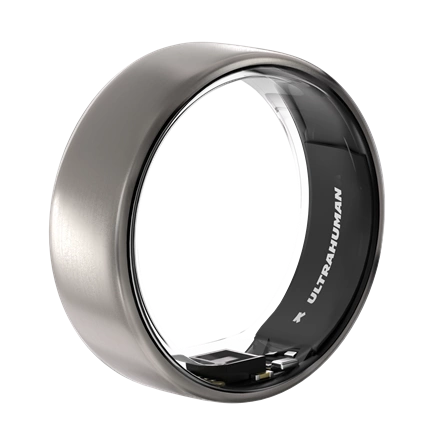 Ultrahuman Ring Air - Smart Ring, Charger, USB Cable / Size-06- Raw_Titanium