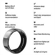 Ultrahuman Ring Air - Smart Ring, Charger, USB Cable / Size-09- Air_Ezüst
