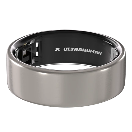 Ultrahuman Ring Air - Smart Ring, Charger, USB Cable / Size-09- Raw_Titanium