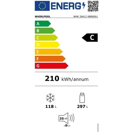 Whirlpool WHK 26413 XBR6EA1 alulfagyasztós hűtő