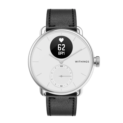 Withings Leather Wristband 18mm w Ezüst buckle for Scanwatch 38mm, Steel HR 36mm, Withings Move, Move ECG, Steel - Blac Withings Leather Wristband 18mm w Ezüst buckle for Scanwatch 38mm, Steel HR 36mm, Withings Move, Move ECG, Steel - Blac